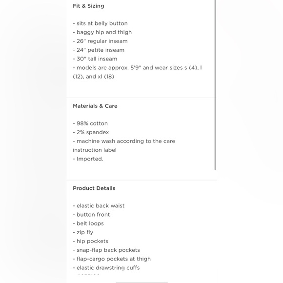 NWT Old Navy Balloon Cargo - Picture 4 of 4